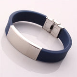 Silicone Bangle Stainless Steel Plate Bracelet Blank For Engrave