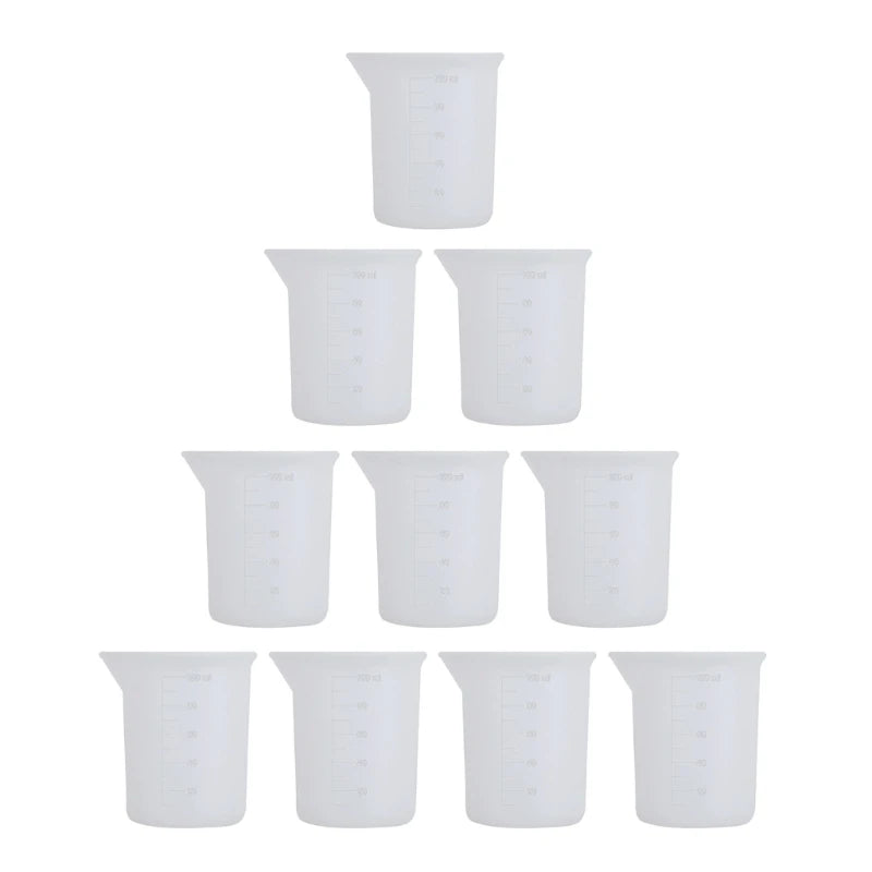 10pcs 100ml Silicone Resin Measure Cup for Epoxy Resin Mixing