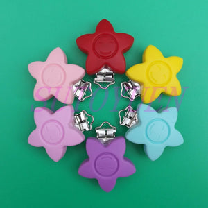 10pcs Silicone Star Suspenders/Pacifier Clips DIY Crafts Accessories