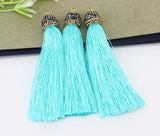 10pcs Mix Tassel Pendant Charms, Crystal Caps Tassels For Jewelry Making