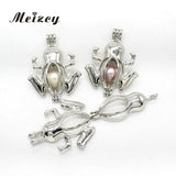 10pcs Silver Frog Oyster Pearl Cage Pendant Jewelry Making