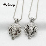10pcs Silver Insect Spider Pearl Cage Essential Oil Diffuser Necklace Charms