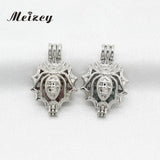 10pcs Silver Insect Spider Pearl Cage Essential Oil Diffuser Necklace Charms
