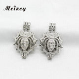 10pcs Silver Insect Spider Pearl Cage Essential Oil Diffuser Necklace Charms