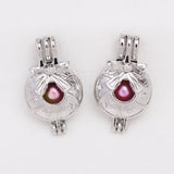 10pcs Silver Jingle Bell Bowknot Pearl Cage Pendant Oil Diffuser Necklace