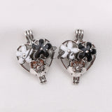 10pcs Enamel Heart Flower Pearl Cage Oil Diffuser Locket Pendants