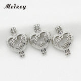 10pcs Silver Plated Heart Mom Pearl Cage Bead Locket Pendants