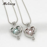 10pcs Silver Plated Heart Mom Pearl Cage Bead Locket Pendants