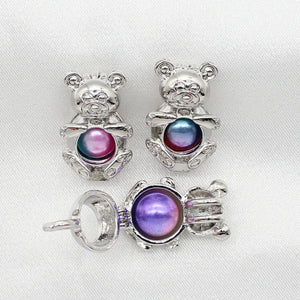 10pcs Bear Pearl Cage Oil Diffuser Pendant for Aromatherapy Necklace