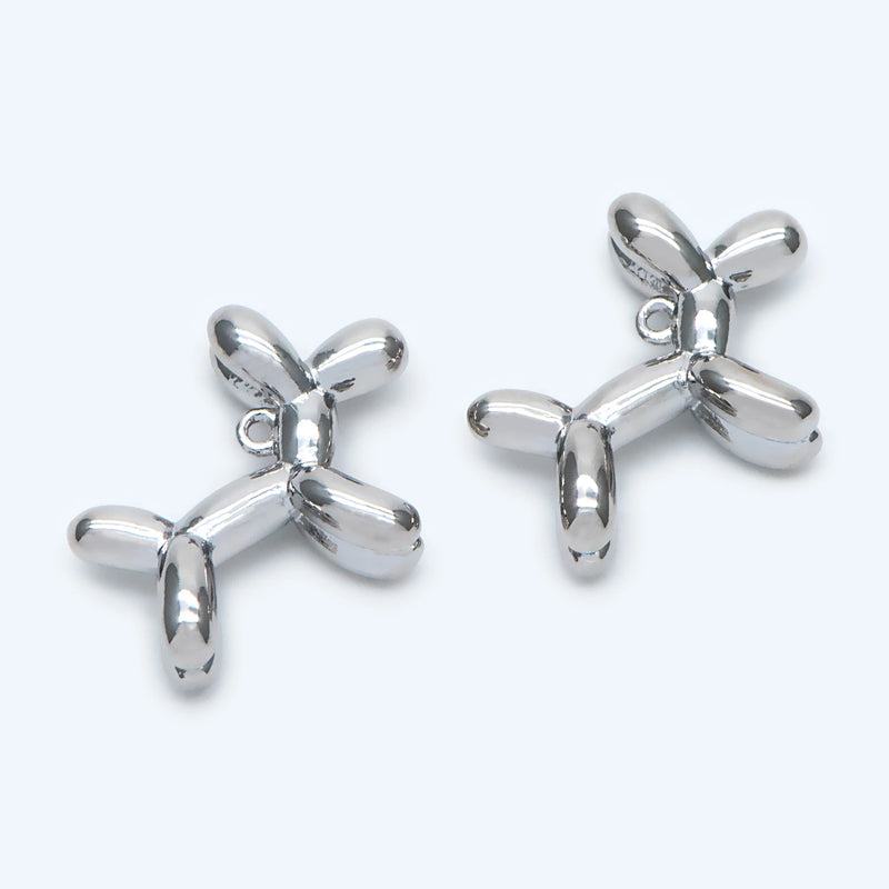 10pcs Silver Balloon Dog Charm 14x17x5mm DIY Crafts Findings Jewelry
