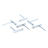10pcs Silver Tone Bar Ear Posts, Rhodium Plated Brass, Stud Earring Components