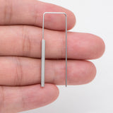 10pcs Silver Cube Ear Hooks 14x40mm Earring Components