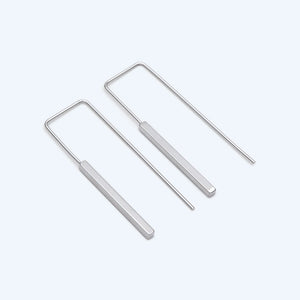 10pcs Silver Cube Ear Hooks 14x40mm Earring Components