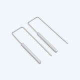 10pcs Silver Cube Ear Hooks 14x40mm Earring Components