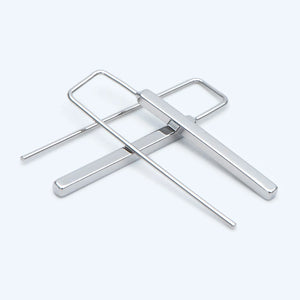 10pcs Silver Cube Ear Hooks 34x10mm - Earring Components