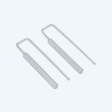 10pcs Silver Cube Ear Hooks 34x10mm - Earring Components