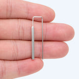 10pcs Silver Cube Ear Hooks 34x10mm - Earring Components