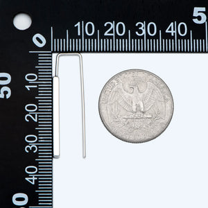 10pcs Silver Cube Ear Hooks 34x10mm - Earring Components