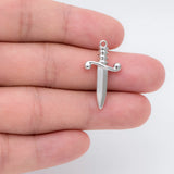 10pcs Silver Tone Dirk Weapon Sword Dagger Charm DIY Jewelry Making