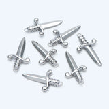 10pcs Silver Tone Dirk Weapon Sword Dagger Charm DIY Jewelry Making