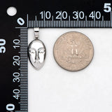 10pcs Silver Face Charm Necklace Pendant Rhodium Plated Brass Jewelry DIY