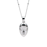 10pcs Silver Face Charm Necklace Pendant Rhodium Plated Brass Jewelry DIY