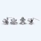 10pcs Flower Ear Posts 15mm, Foral Stud Earrings, Loop for Jewelry Making DIY