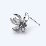 10pcs Flower Ear Posts 15mm, Foral Stud Earrings, Loop for Jewelry Making DIY