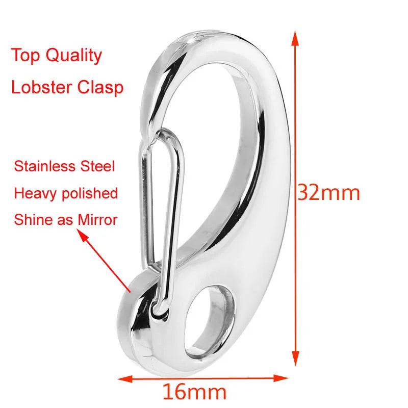 10pcs Silver Stainless Steel Lobster Clasps 32x16mm Jewelry Findings
