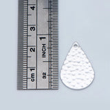 10pcs Teardrop Pendants 22mm, Rhodium Plated Brass, Geometric Charms