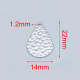 10pcs Teardrop Pendants 22mm, Rhodium Plated Brass, Geometric Charms