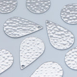 10pcs Teardrop Pendants 22mm, Rhodium Plated Brass, Geometric Charms