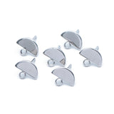 10pcs Rhodium Plated Brass Geometric Stud Earrings