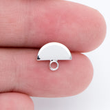 10pcs Rhodium Plated Brass Geometric Stud Earrings