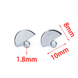 10pcs Rhodium Plated Brass Geometric Stud Earrings