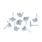 10pcs Rhodium Plated Brass Geometric Stud Earrings