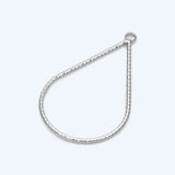 10pcs Silver Teardrop Pendants 30x17mm, Geometric Charms, Wired Drop Hoops