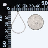 10pcs Silver Teardrop Pendants 30x17mm, Geometric Charms, Wired Drop Hoops