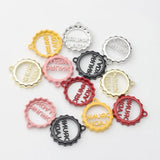 10pcs Letter Pendant Keychain Stainless Steel Alphabet Cap Keyring