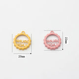 10pcs Letter Pendant Keychain Stainless Steel Alphabet Cap Keyring