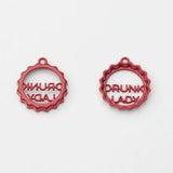 10pcs Letter Pendant Keychain Stainless Steel Alphabet Cap Keyring