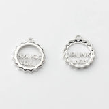 10pcs Letter Pendant Keychain Stainless Steel Alphabet Cap Keyring