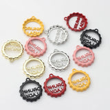 10pcs Letter Pendant Keychain Stainless Steel Alphabet Cap Keyring