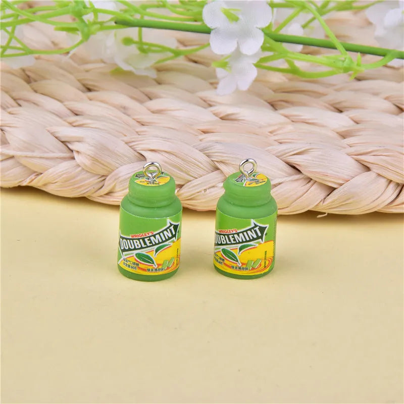 10pcs 3D Food Chewing Gum Resin Charms for DIY Jewelry Making