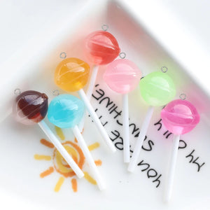 10pcs 3D Planet Lollipop Resin Charms for DIY Jewelry Making