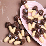 10pcs Mushroom Chocolate Resin Charms for DIY Jewelry Making
