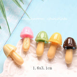 10pcs Mushroom Chocolate Resin Charms for DIY Jewelry Making
