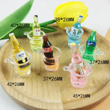 10pcs Luminous Iced Beer Cola Charms for Earring Keychain Jewelry