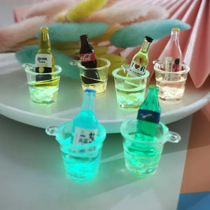10pcs Luminous Iced Beer Cola Charms for Earring Keychain Jewelry