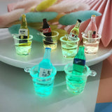 10pcs Luminous Iced Beer Cola Charms for Earring Keychain Jewelry